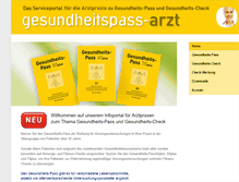 Tablet Screenshot of gesundheitspass-arzt.de